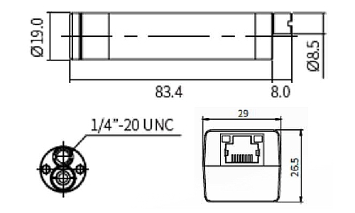 Размеры камеры видеонаблюдения DL-F6319HMI-WX