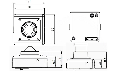 Размеры камеры видеонаблюдения DQ3-P6330HMI-P4