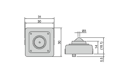 Размеры камеры видеонаблюдения DQ-P3012W-P4-28