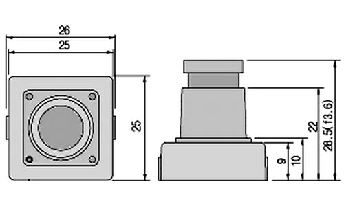 Размеры камеры видеонаблюдения DQ2-F2012W